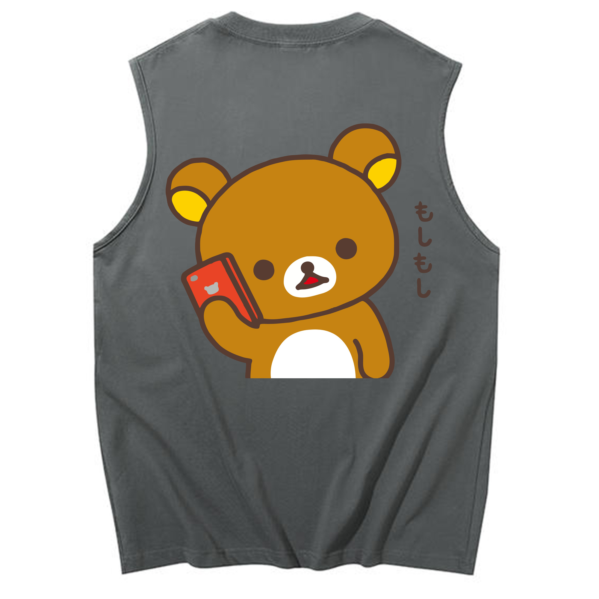 （画像用） リラックマ リラックマ キイロイトリ Rilakkuma Korilakkuma Kiiroitori コットン100％タンクトップ（背面プリント）